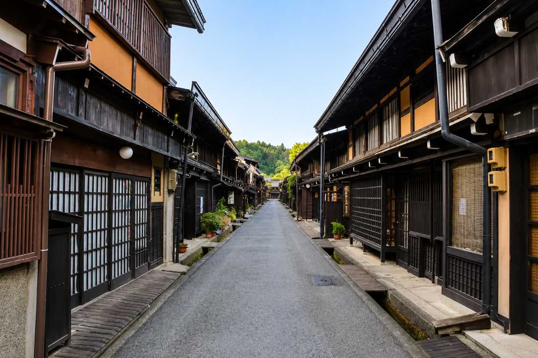 Historic timber streets of Sanmachi Suji Old Town in Takayama
