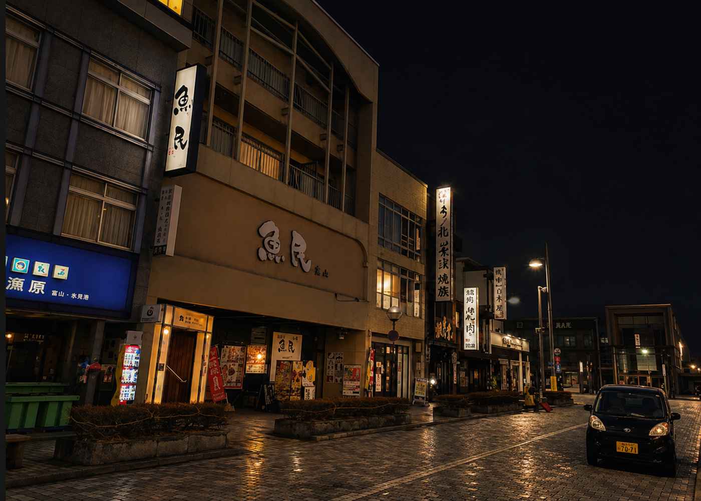 Evening streets near Takayama Station